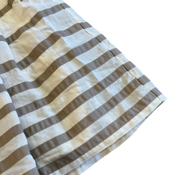 Club Monaco Beige Striped Pleated Marcia Flare Skirt 2 - Picture 2 of 4